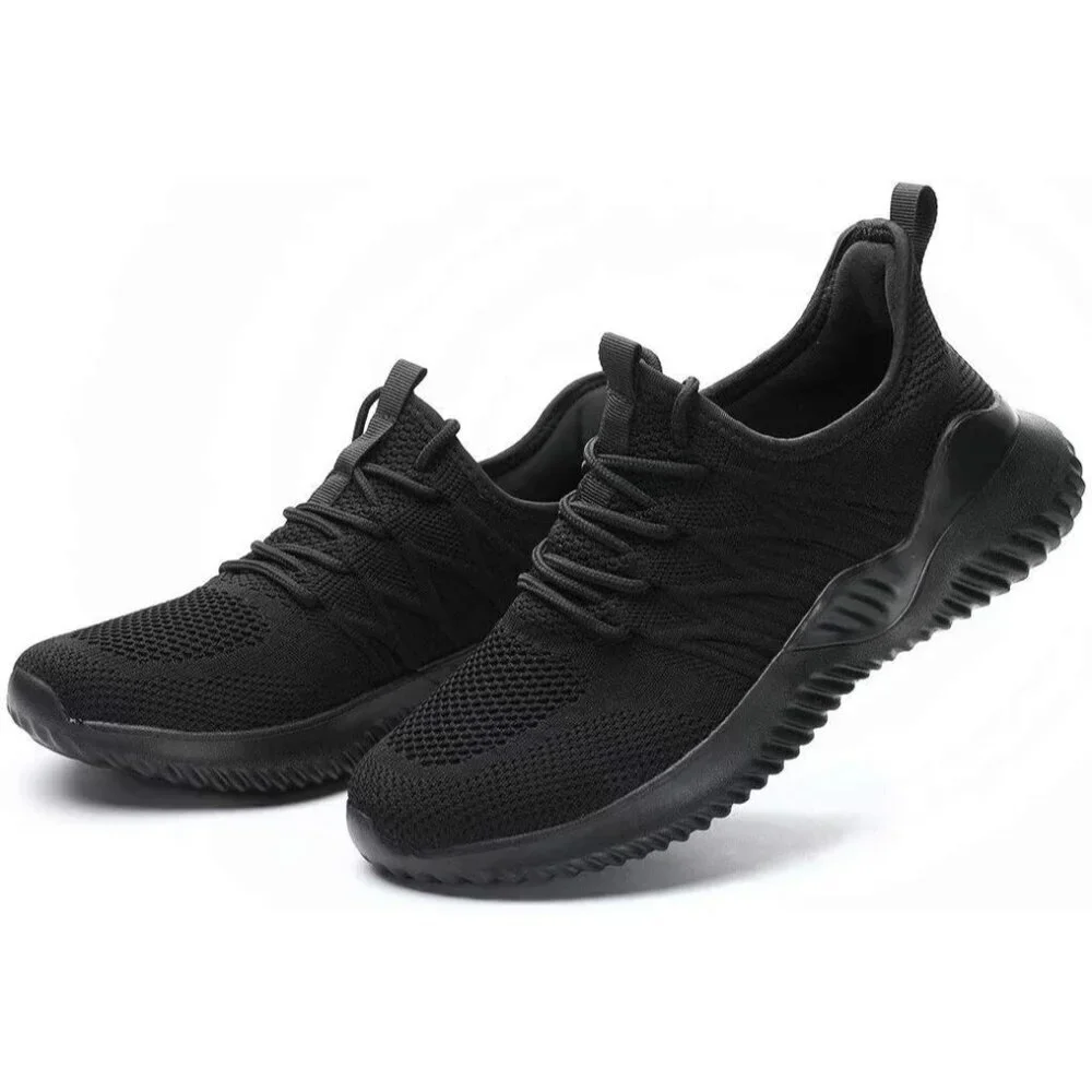 Women's Ladies Walking Running Shoes Slip On Lightweight Tennis Sneakers Black M